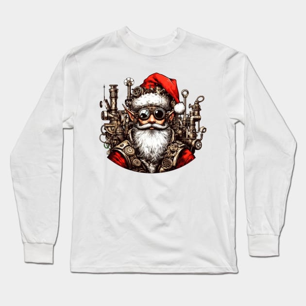 Santa's Steampunk Elf - Ready for Action Long Sleeve T-Shirt by Organicgal Graphics